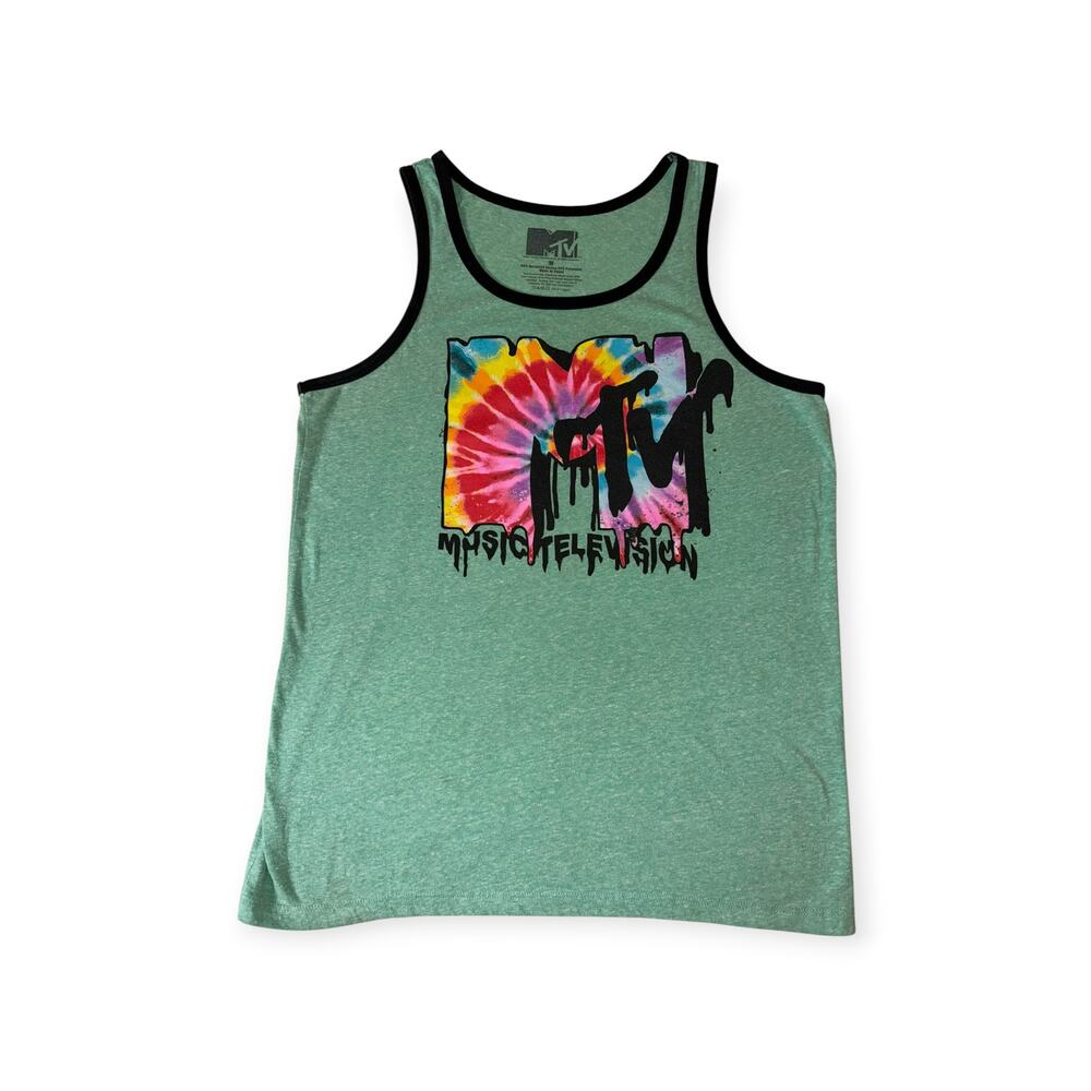 MTV Vintage Logo Tanktop, Light Green, Men's Medium